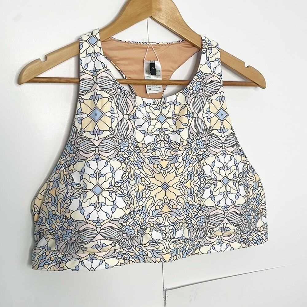 NWT J. Crew Active Longline Swim Top in kaleidoscope print - Picture 4 of 6